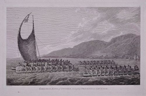 Terreeoboo (Kalani’opu’u), King of Owyhee, Bringing Presents to Captain Cook