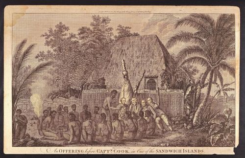 An Offering before Captain Cook, in one of the Sandwich Islands