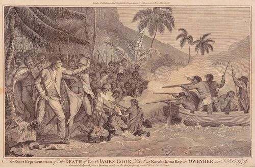 An Exact Representation of the Death of Captain Cook at Karakakooa Bay, Owhyhee